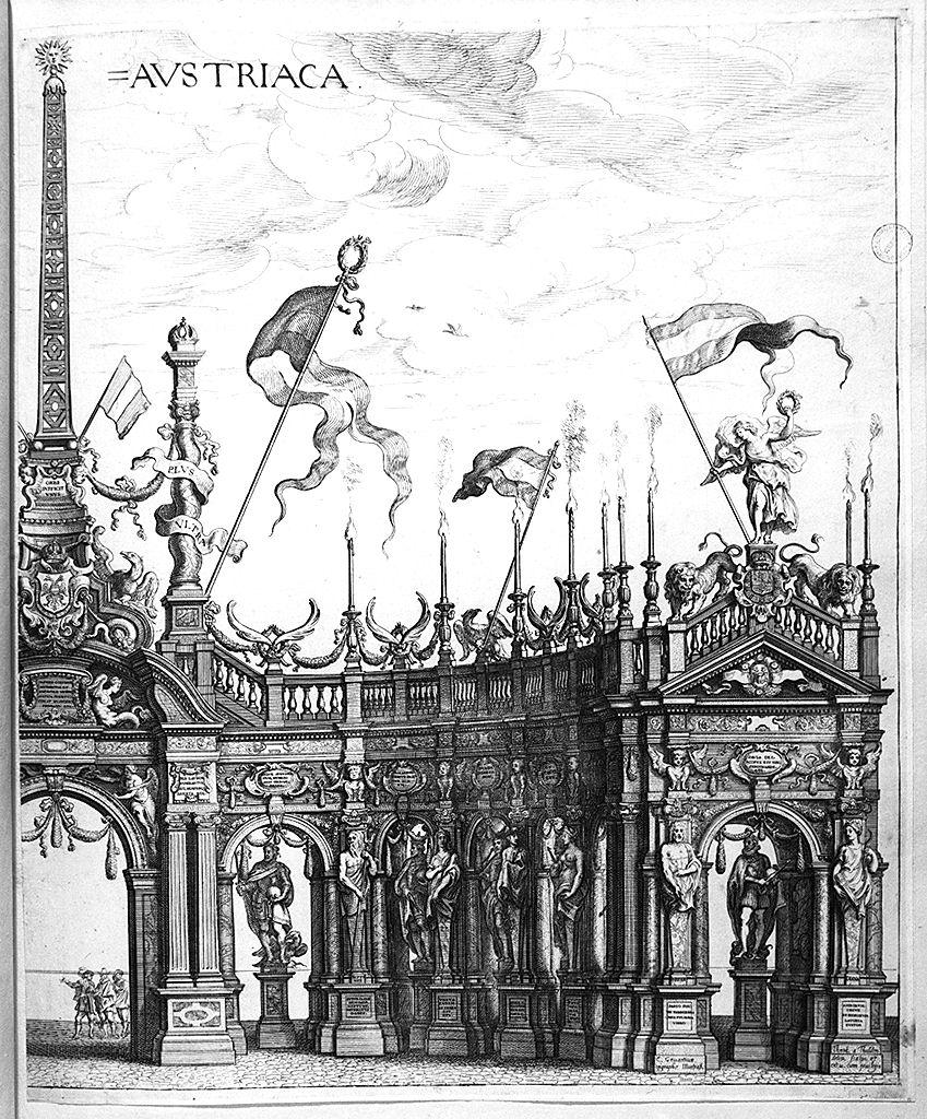 veduta del portico degli Imperatori in Austria (stampa) di Van Thulden Theodor (sec. XVII)