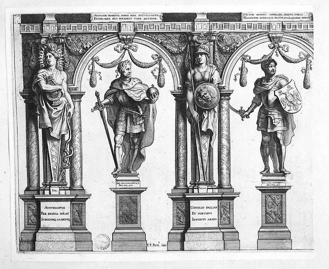 statue di imperatori (stampa) di Van Thulden Theodor, Rubens Pieter Paul (sec. XVII)