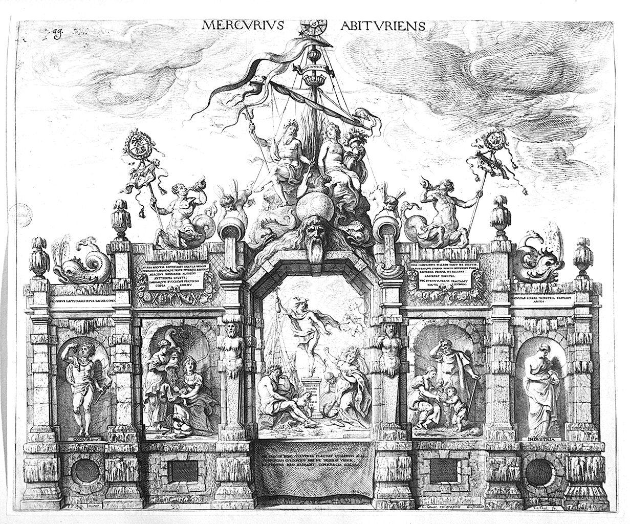 scenografia del teatro del Commercio (stampa) di Van Thulden Theodor, Rubens Pieter Paul (sec. XVII)