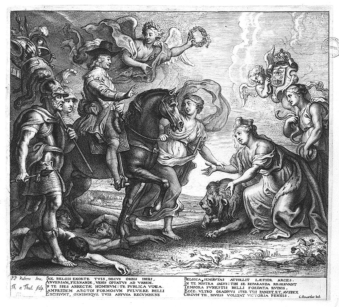 arrivo in Belgio di Ferdinando d'Austria (stampa) di Van Thulden Theodor, Rubens Pieter Paul (sec. XVII)