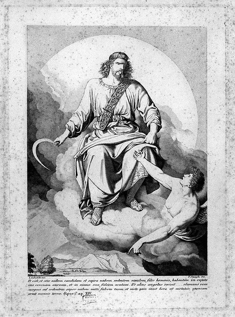 Cristo giudice (stampa) di Stanghi V, Sabatelli Luigi (sec. XIX)