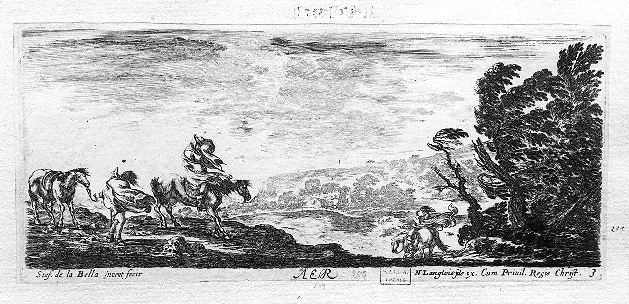 paesaggio (stampa, serie) di Della Bella Stefano (sec. XVII)