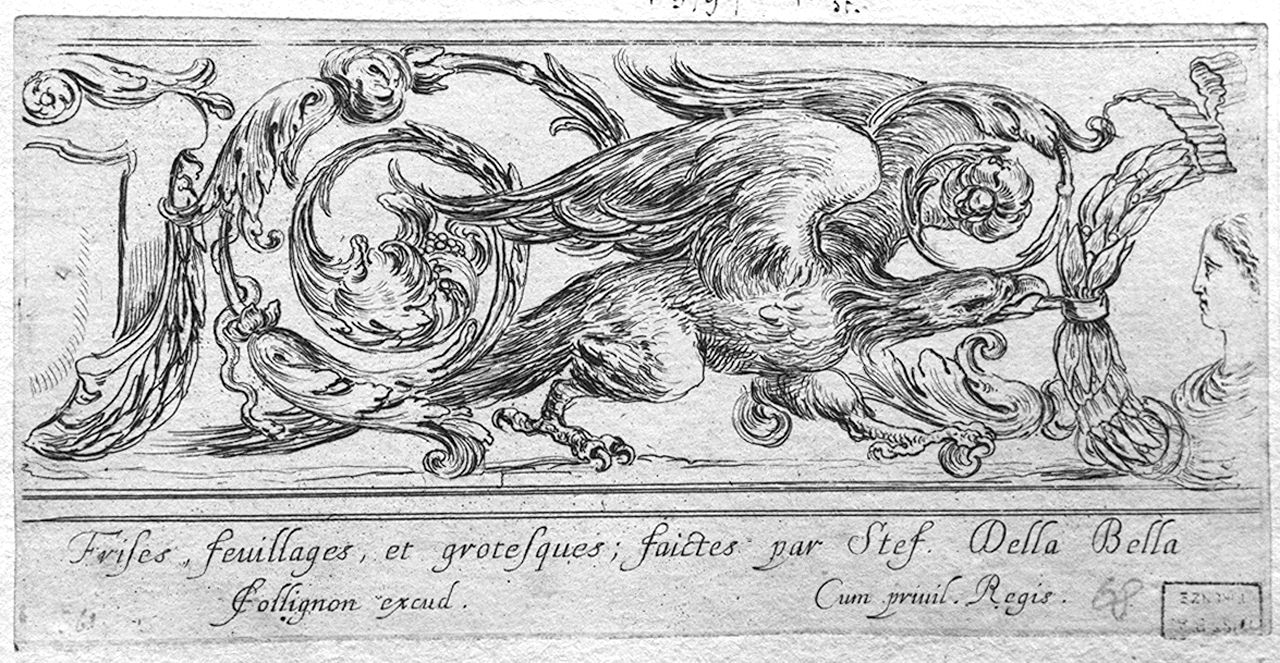 fregio con aquila (stampa smarginata, serie) di Della Bella Stefano (sec. XVII)