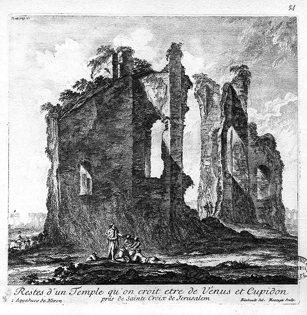 resti del tempio di Venere e Cupido (stampa) di Barbault Jean, Montagu Domenico (sec. XVIII)