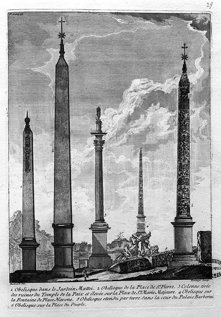 obelischi (stampa) di Montagu Domenico, Barbault Jean (sec. XVIII)
