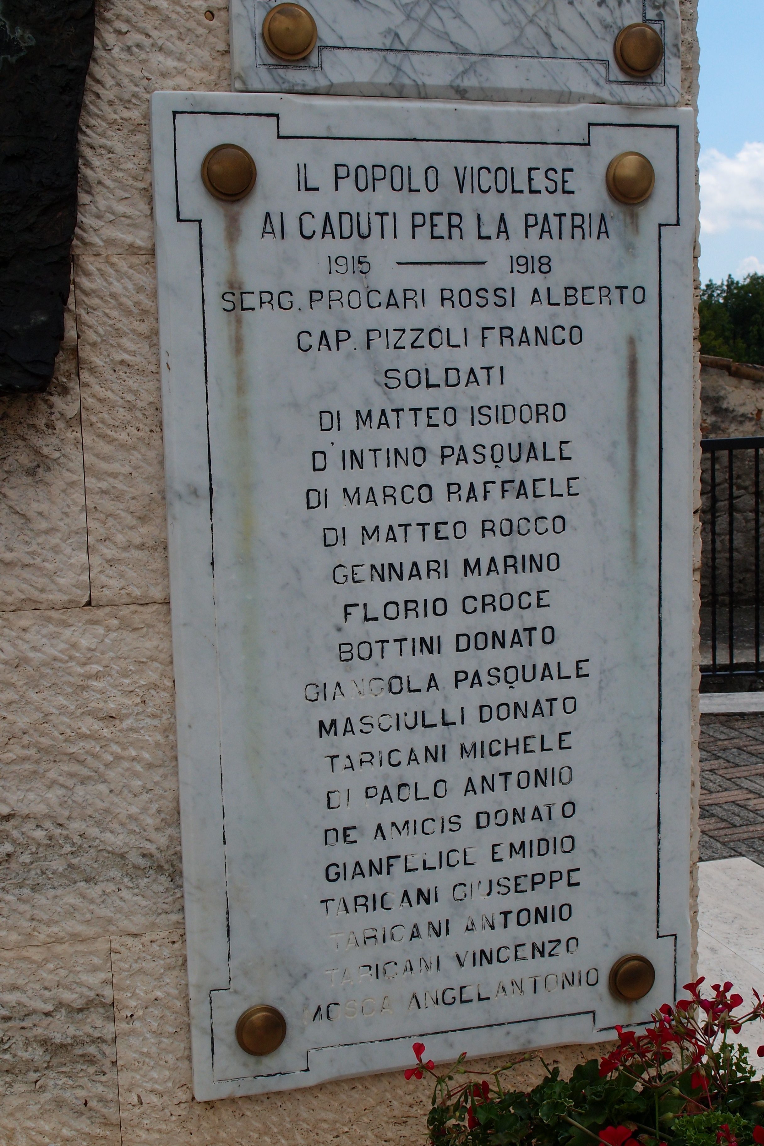 lapide commemorativa ai caduti - ambito abruzzese (sec. XX)