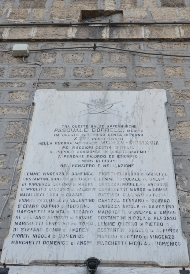 lapide commemorativa ai caduti - ambito abruzzese (sec. XX)