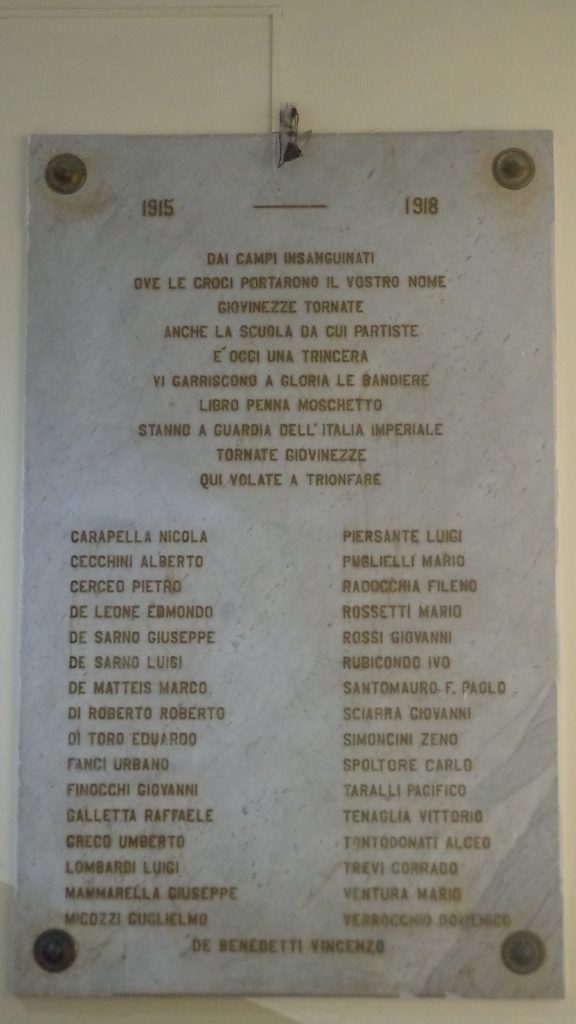 lapide commemorativa di De Benedetti Vincenzo (sec. XX)