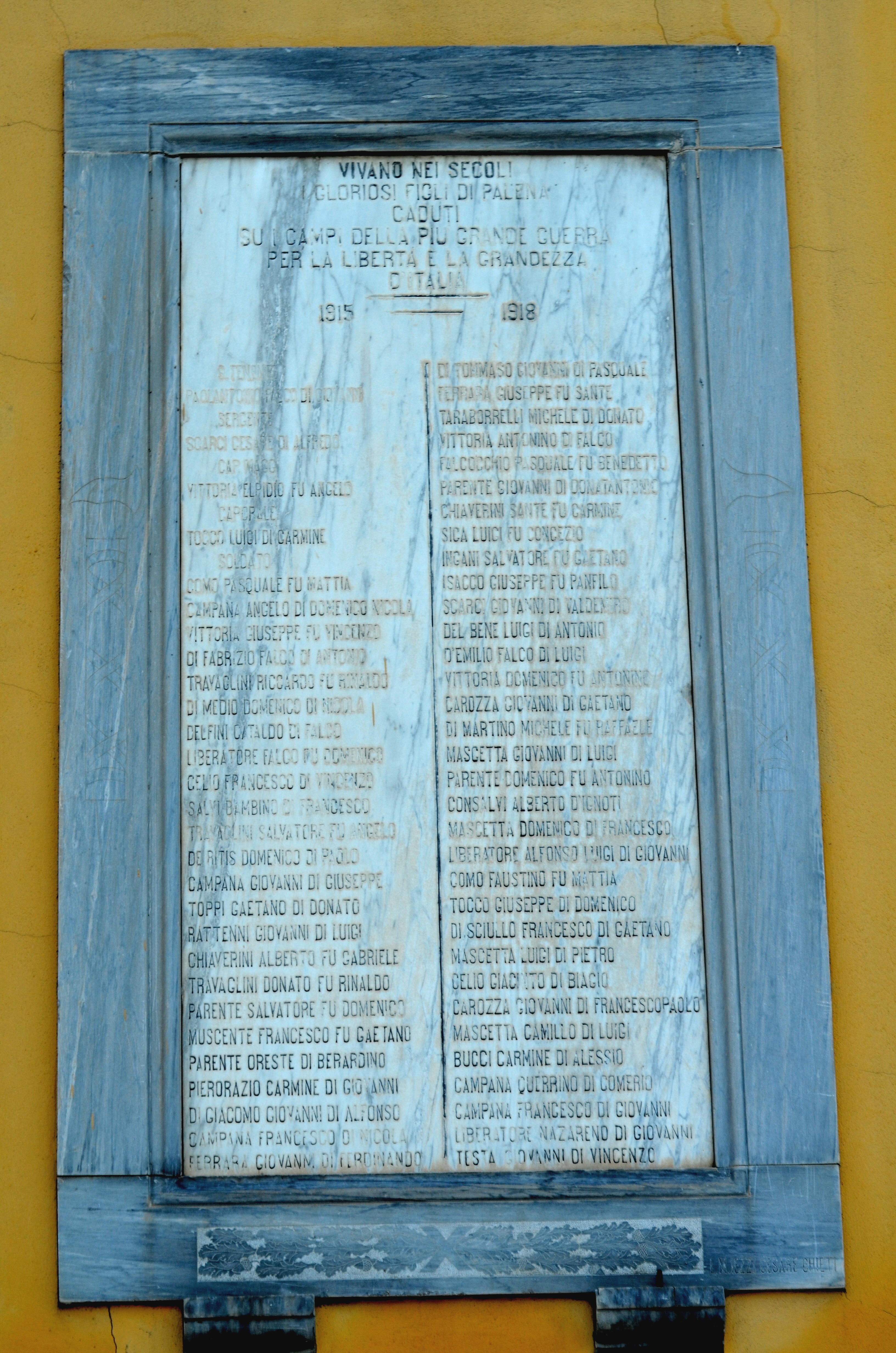 lapide commemorativa di Iezzi Cesare (attribuito) (sec. XX)