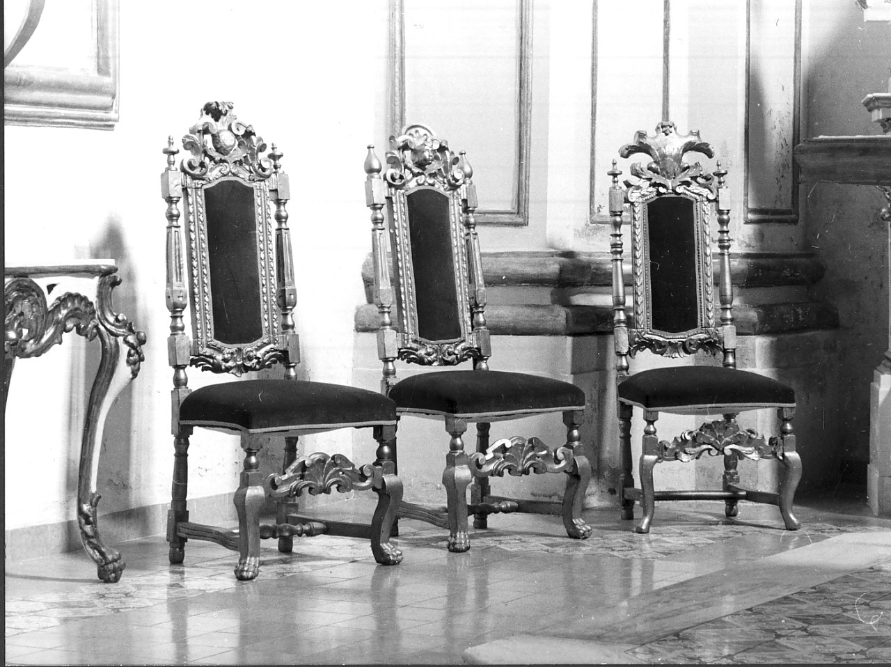 sedia, serie - bottega calabrese (fine/ inizio secc. XVIII/ XIX)