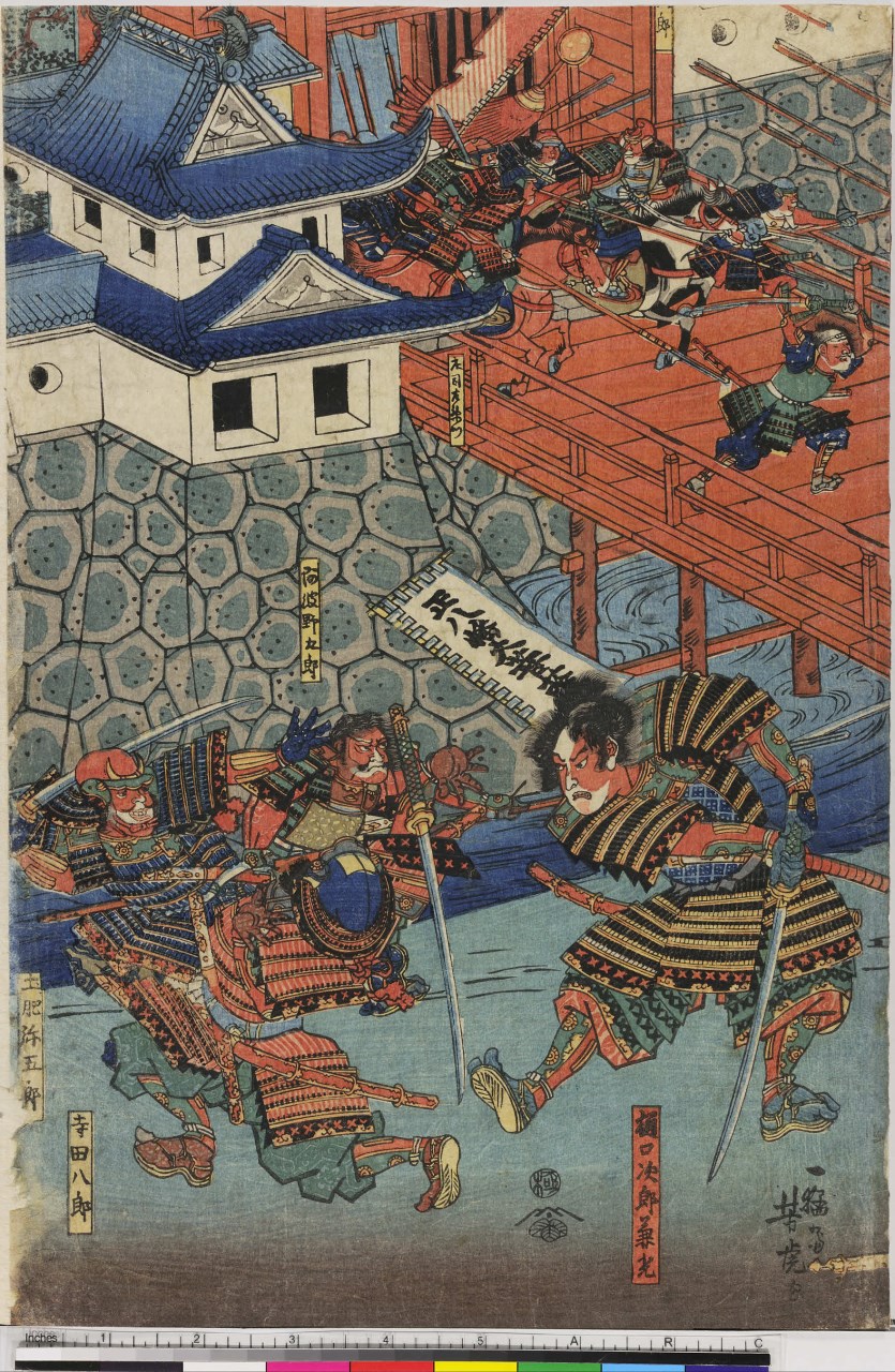 scena di guerra (stampa, stampa composita) di Utagawa Yoshitora - ambito giapponese (sec. XIX)