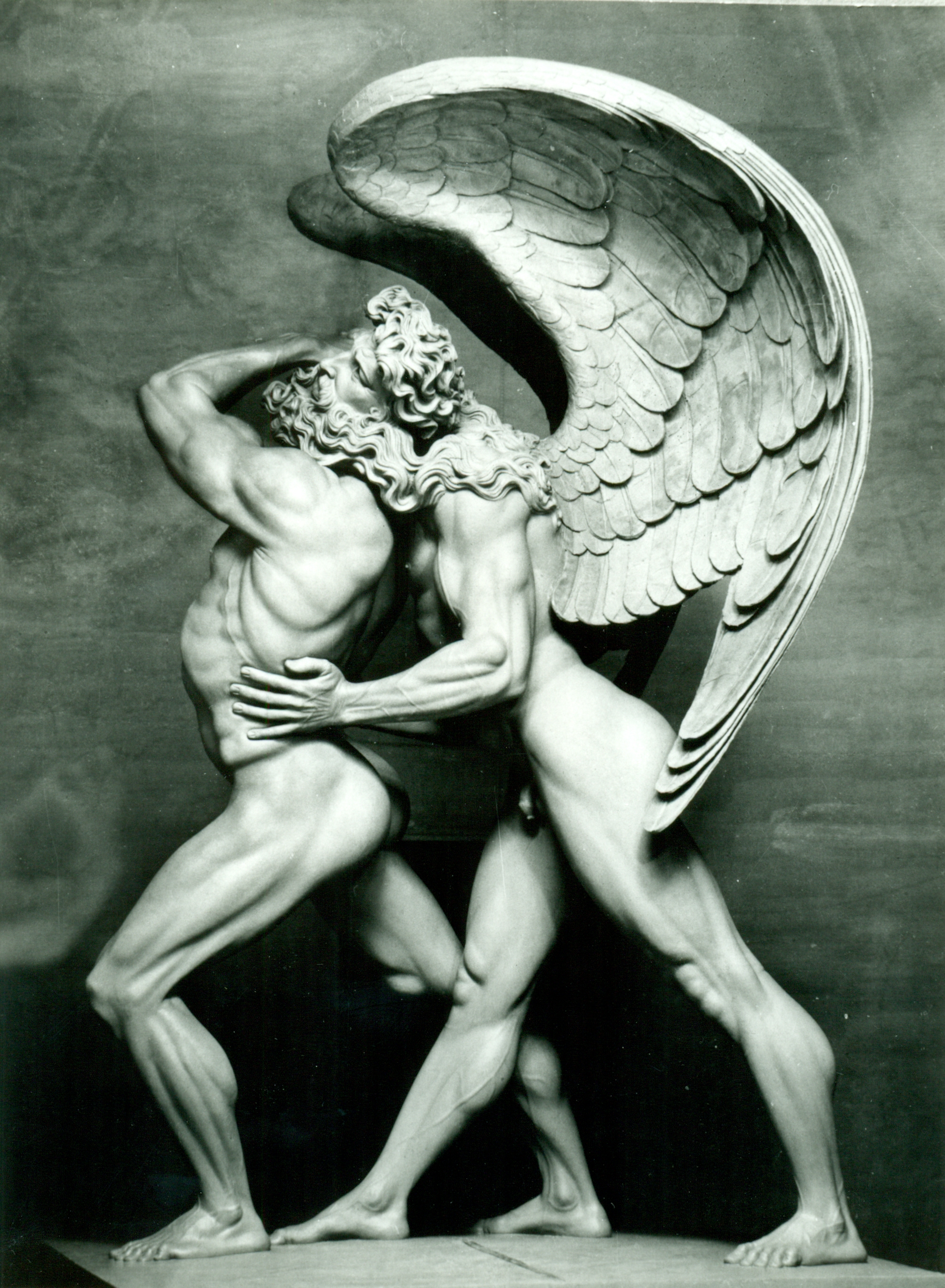 Lotta di Giacobbe e l'angelo, Due figure (statua, opera isolata) di Hendrik Christian Andersen (prima metà XX)
