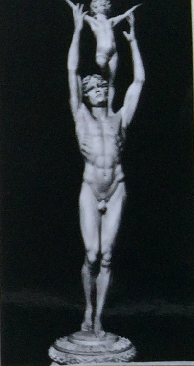 Nudo virile con putto, Figura maschile con angelo (scultura, elemento d'insieme) di Hendrik Christian Andersen (prima metà XX)
