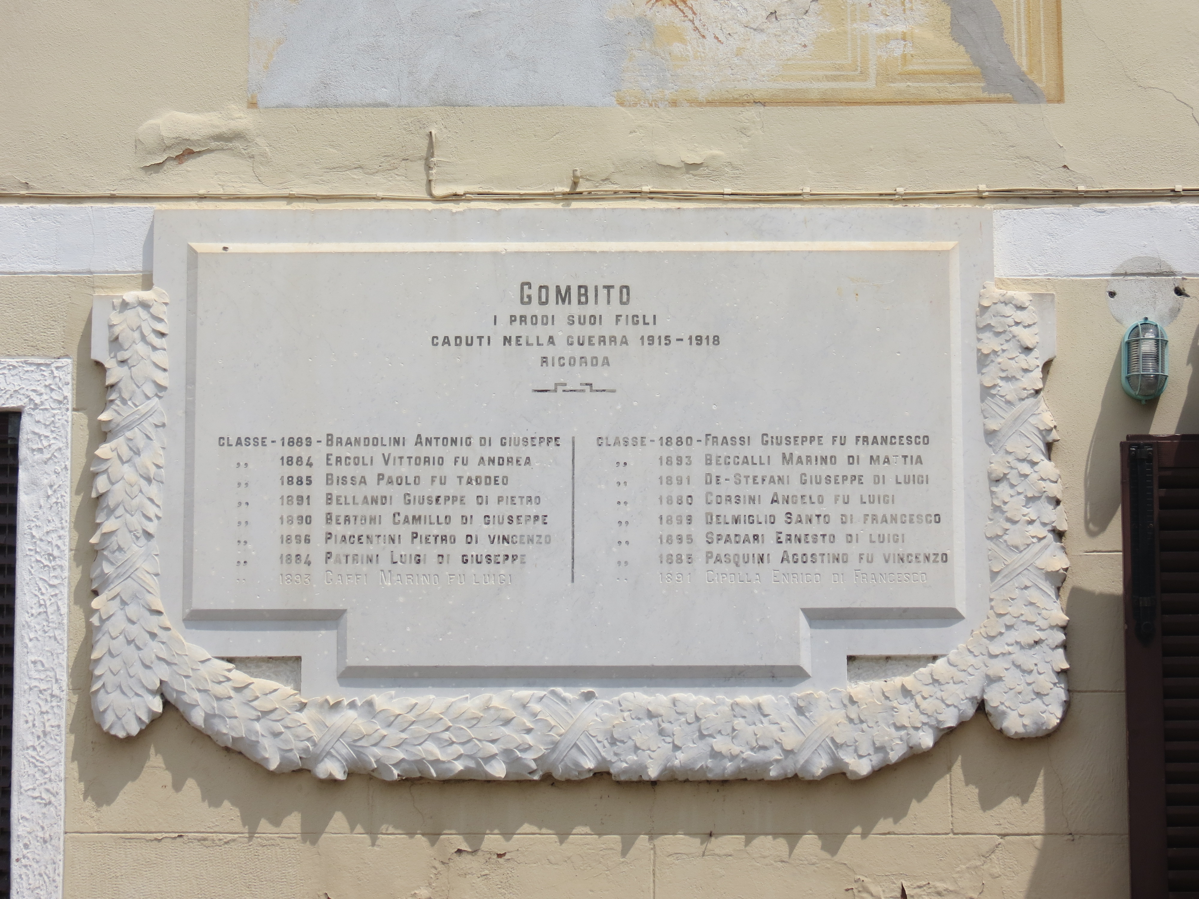 lapide commemorativa ai caduti di Iacchetti E (sec. XX)