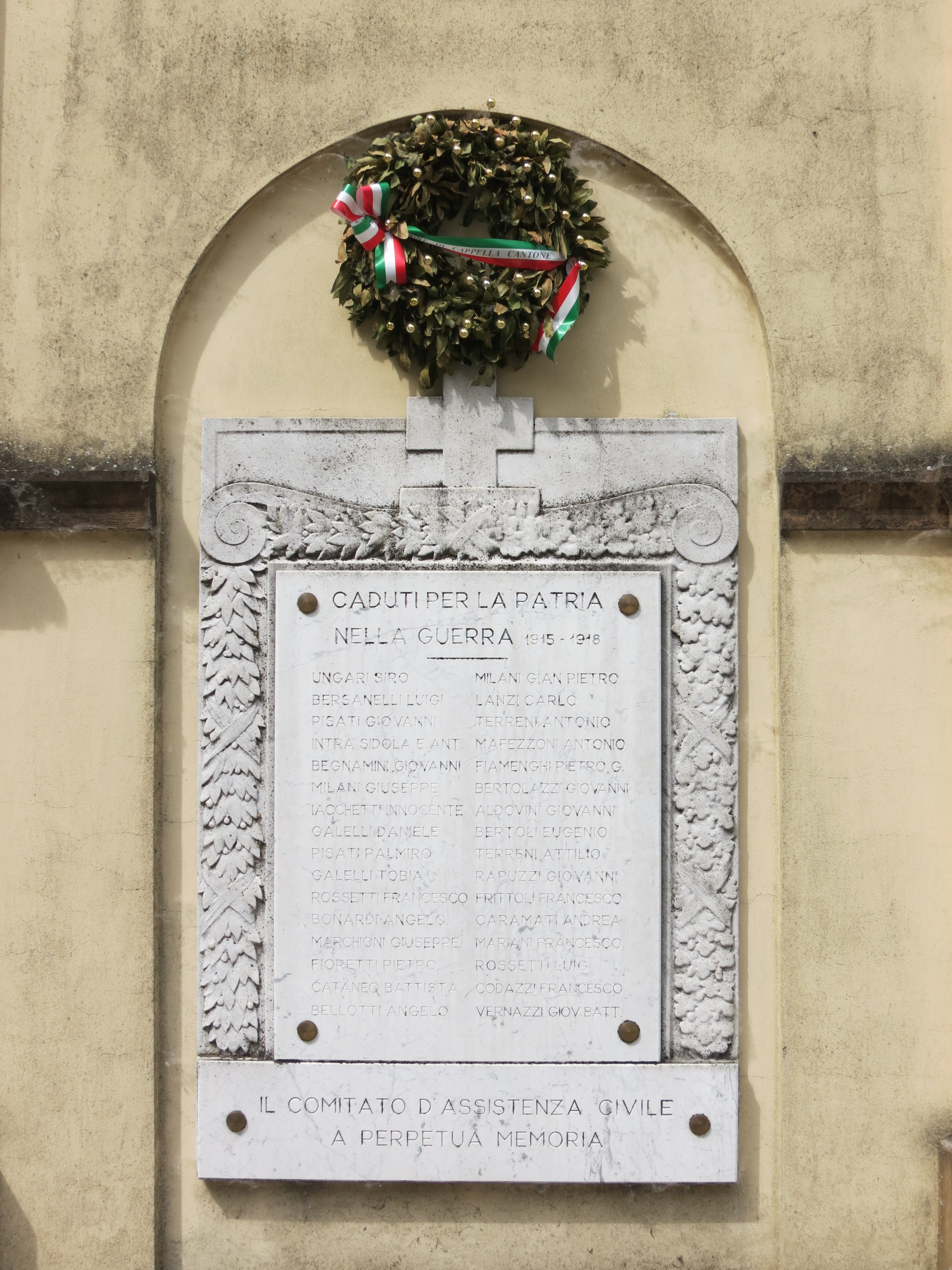 lapide commemorativa ai caduti - ambito italiano (sec. XX)