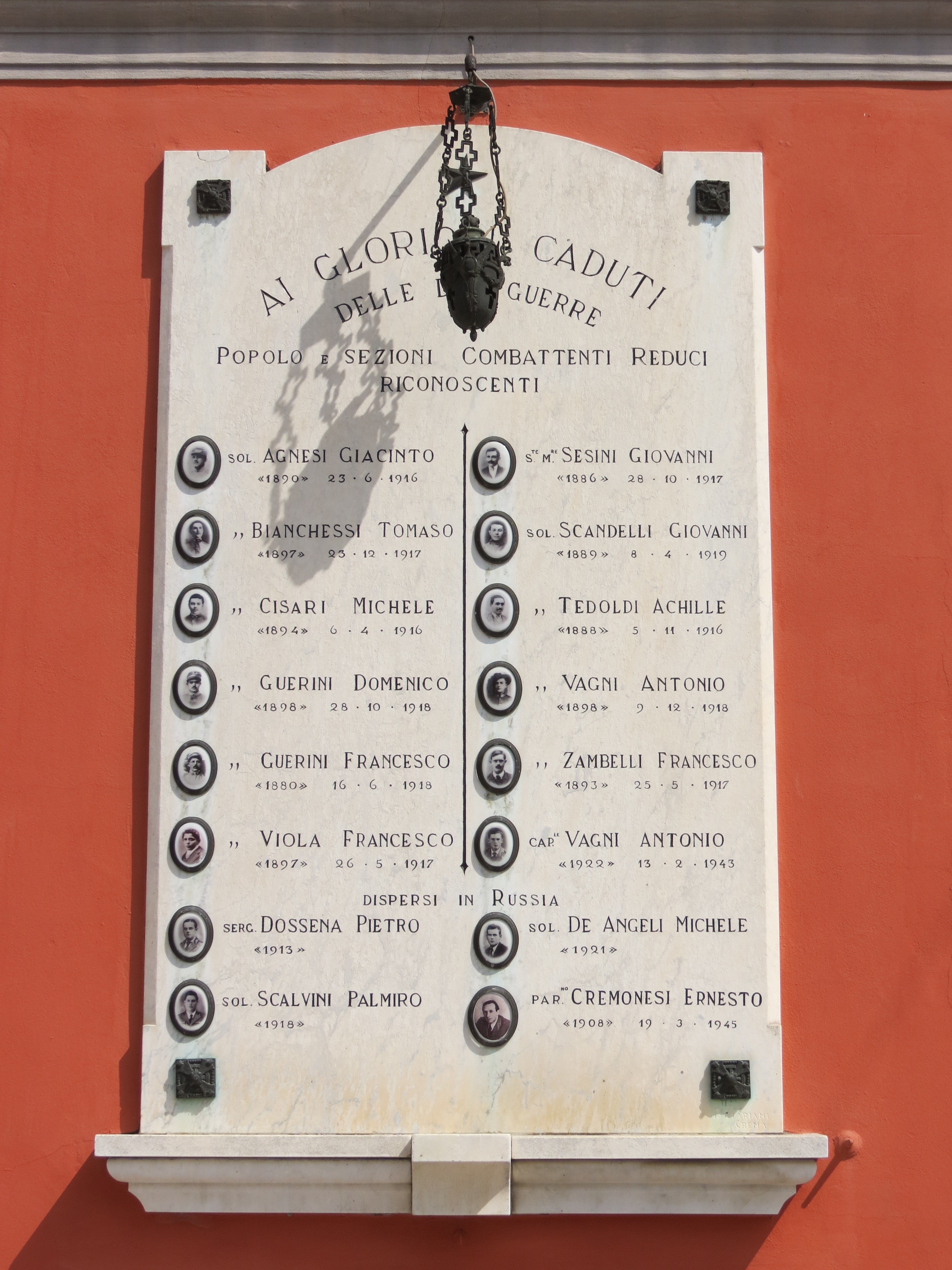 lapide commemorativa ai caduti di Mariani P (sec. XX)