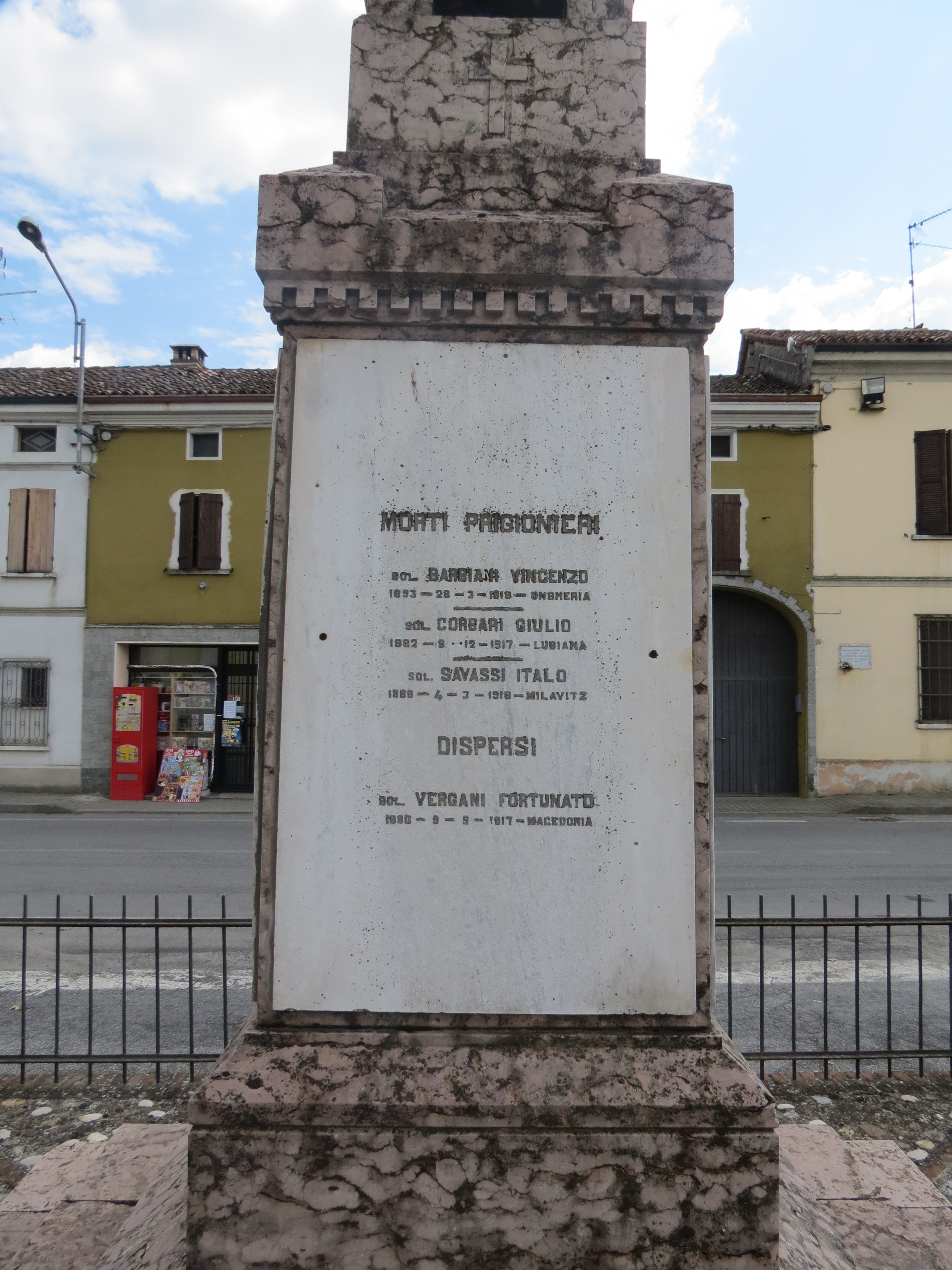monumento ai caduti - ad obelisco - ambito italiano (sec. XX, sec. XX)