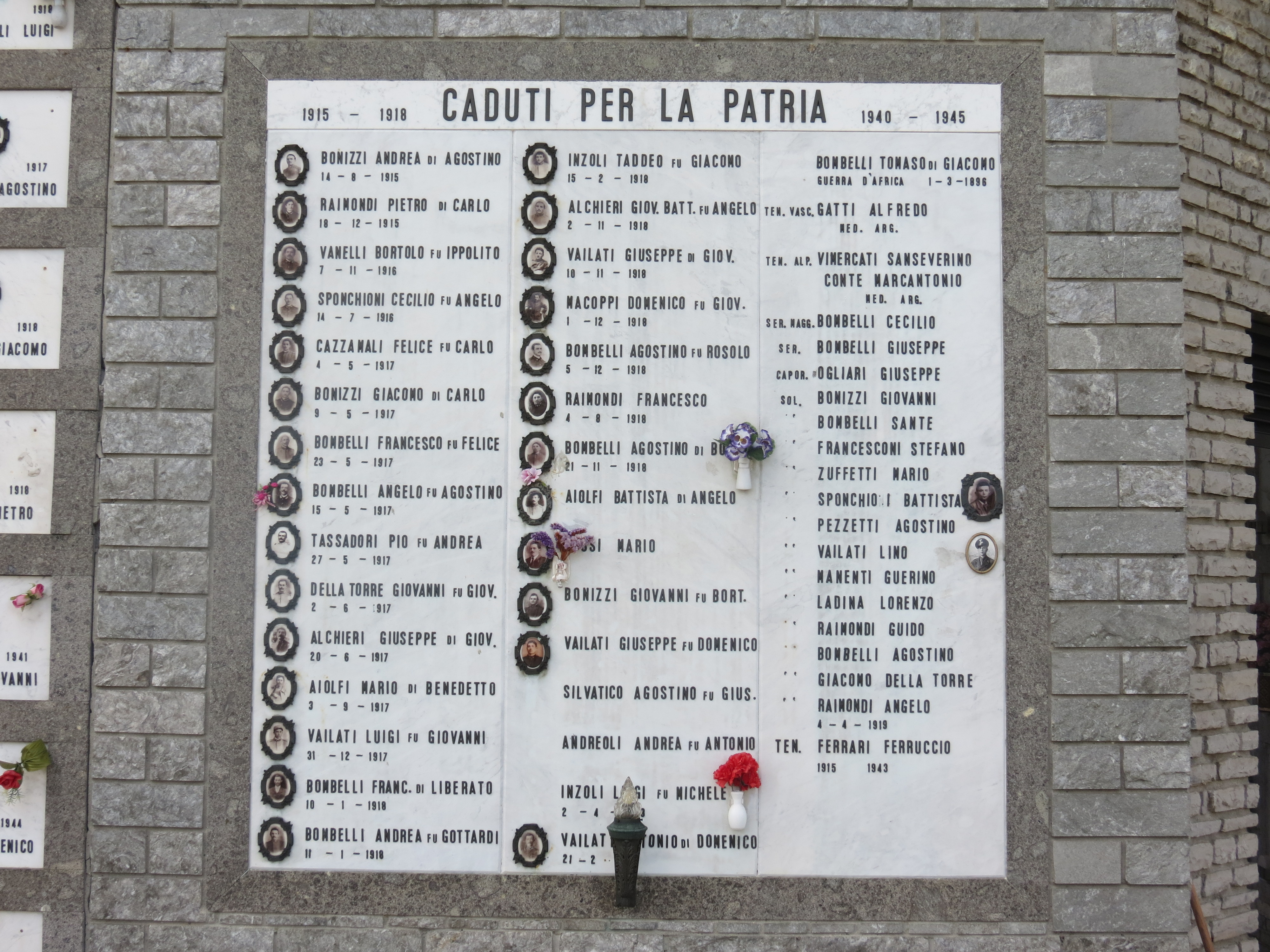 lapide commemorativa ai caduti - ambito italiano (sec. XX, sec. XX)