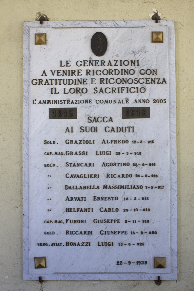 lapide commemorativa ai caduti, coppia di Venturini Aldo (sec. XX, sec. XXI)