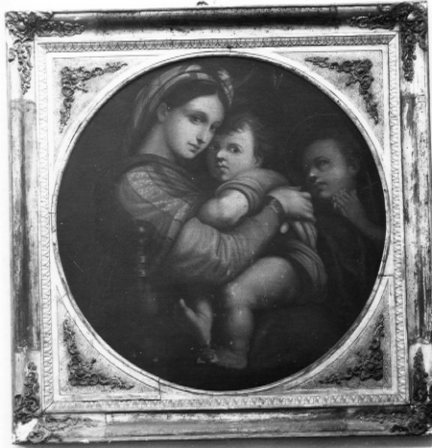 Madonna con Bambino e San Giovannino (dipinto, opera isolata) - ambito Italia meridionale (sec. XIX)