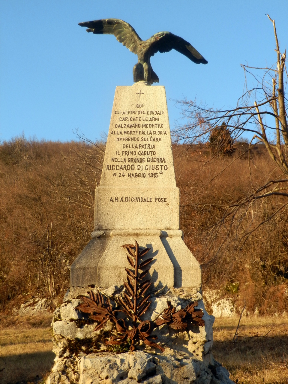 allegoria della Vittoria come aquila (monumento ai caduti - a cippo, opera isolata) - ambito friulano (prima metà XX)