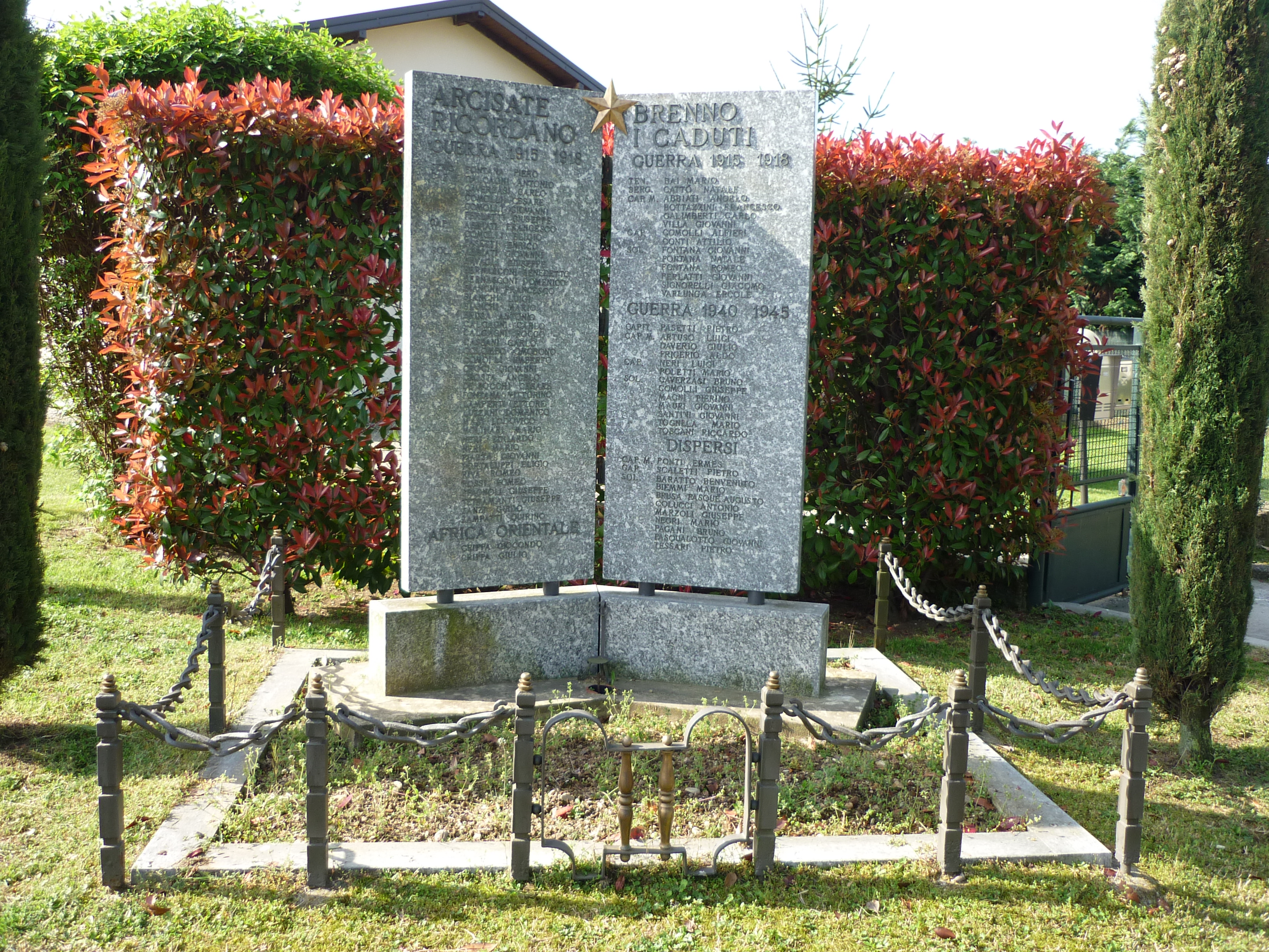 monumento ai caduti - a stele, opera isolata - ambito italiano (sec. XX)