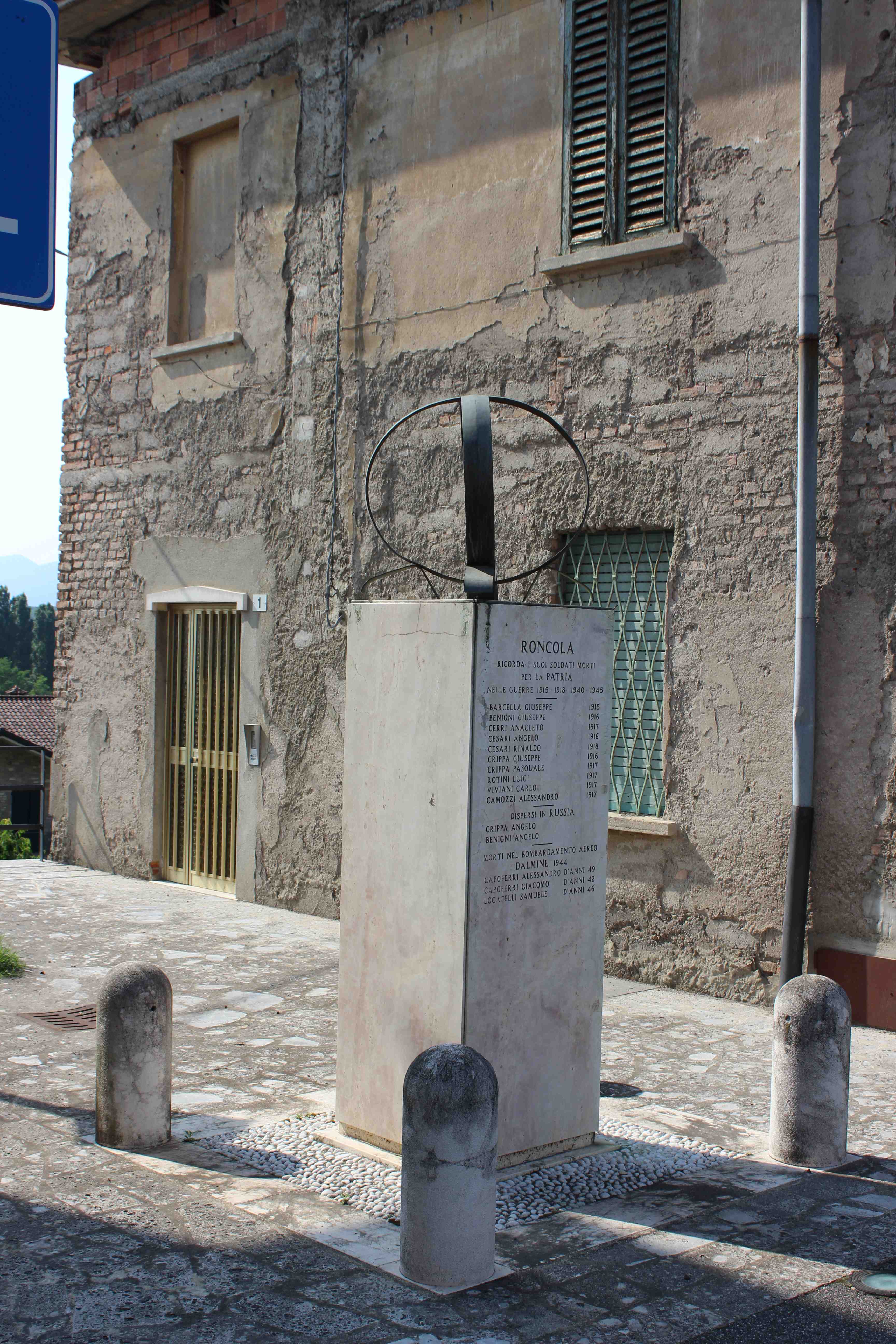 monumento ai caduti - a cippo, opera isolata - ambito italiano (prima metà sec. XX)