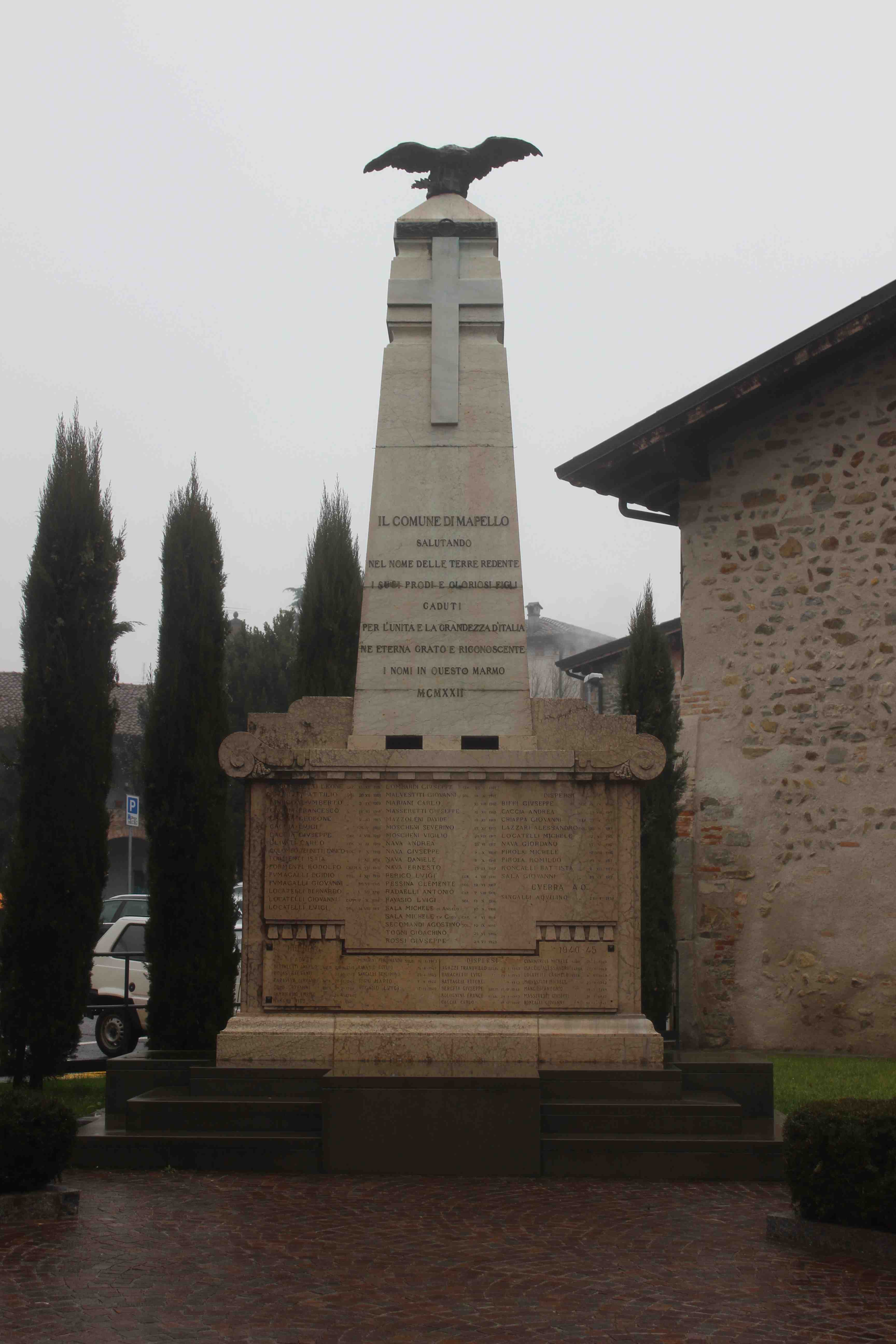 monumento ai caduti - ad obelisco, opera isolata - ambito italiano (prima metà sec. XX)