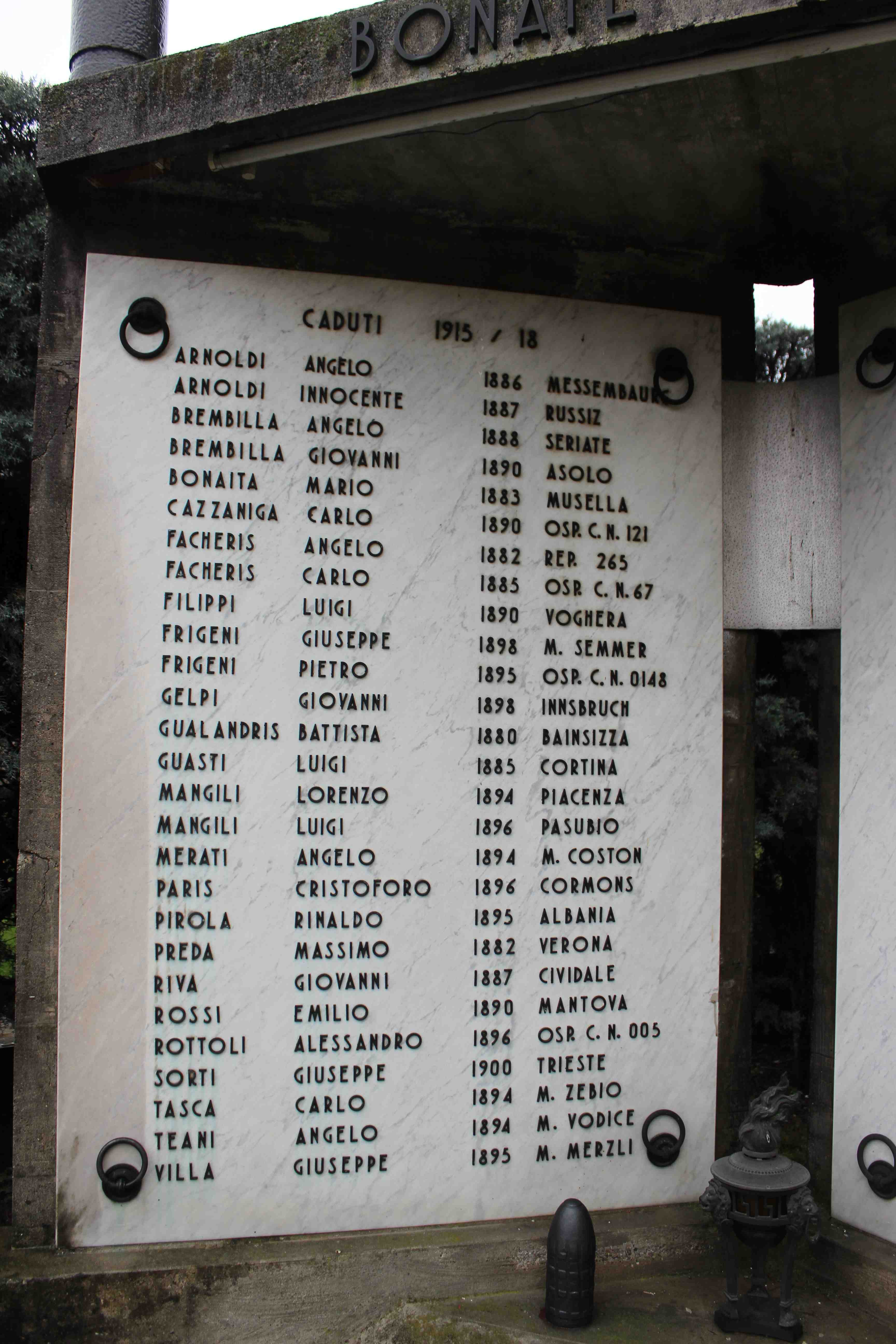 monumento ai caduti - a stele, opera isolata - ambito italiano (prima metà sec. XX)
