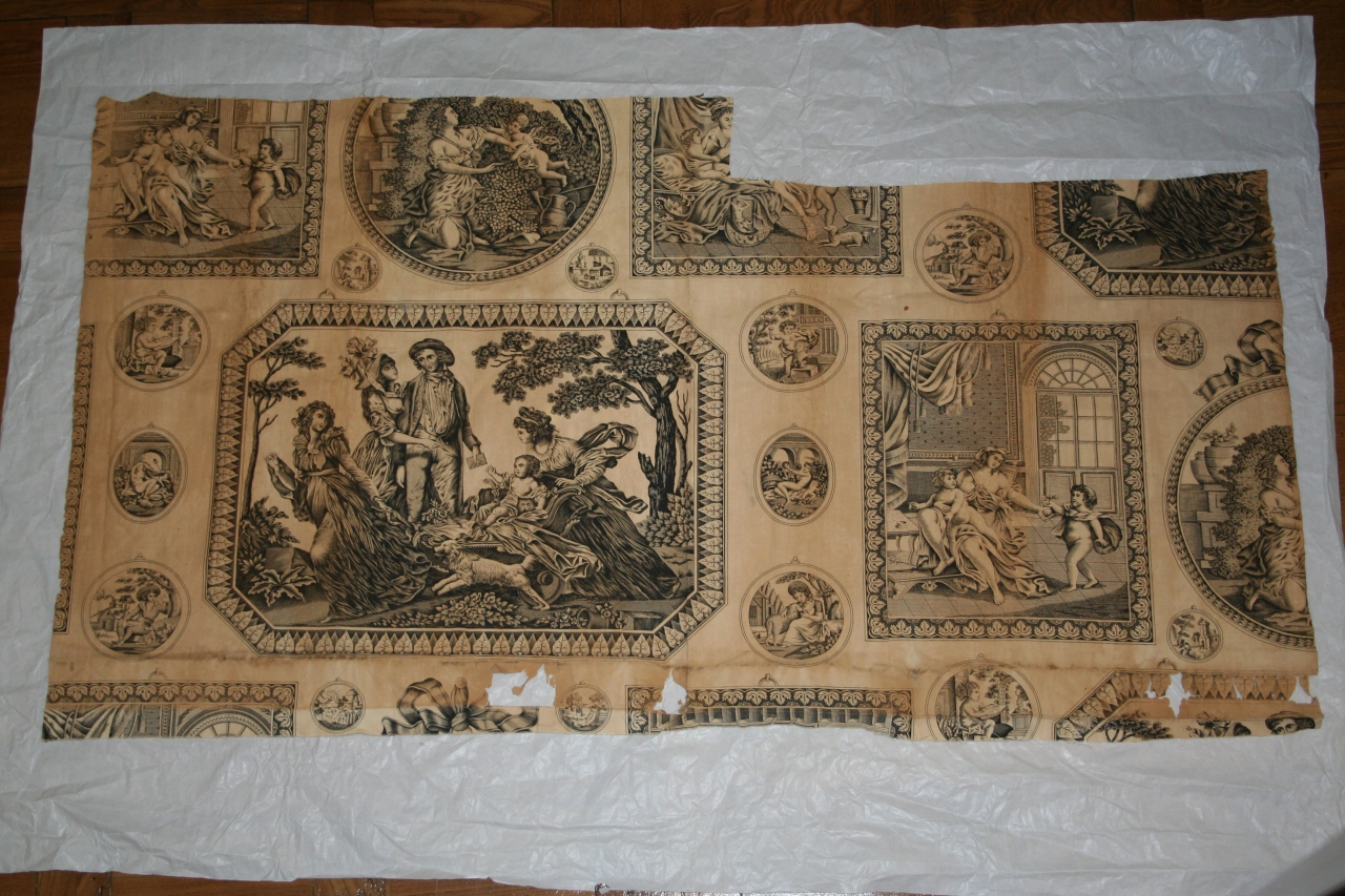 Les Tableaux, figure maschili e femminili entro cornici (tessuto, coppia) - manifattura francese (fine sec. XVIII)