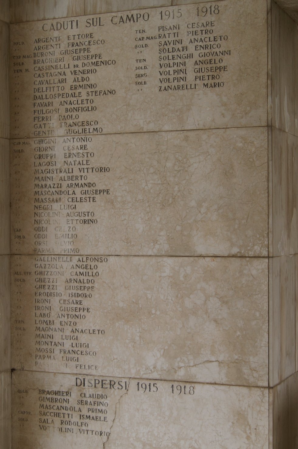 monumento ai caduti - bottega piacentina (sec. XX)