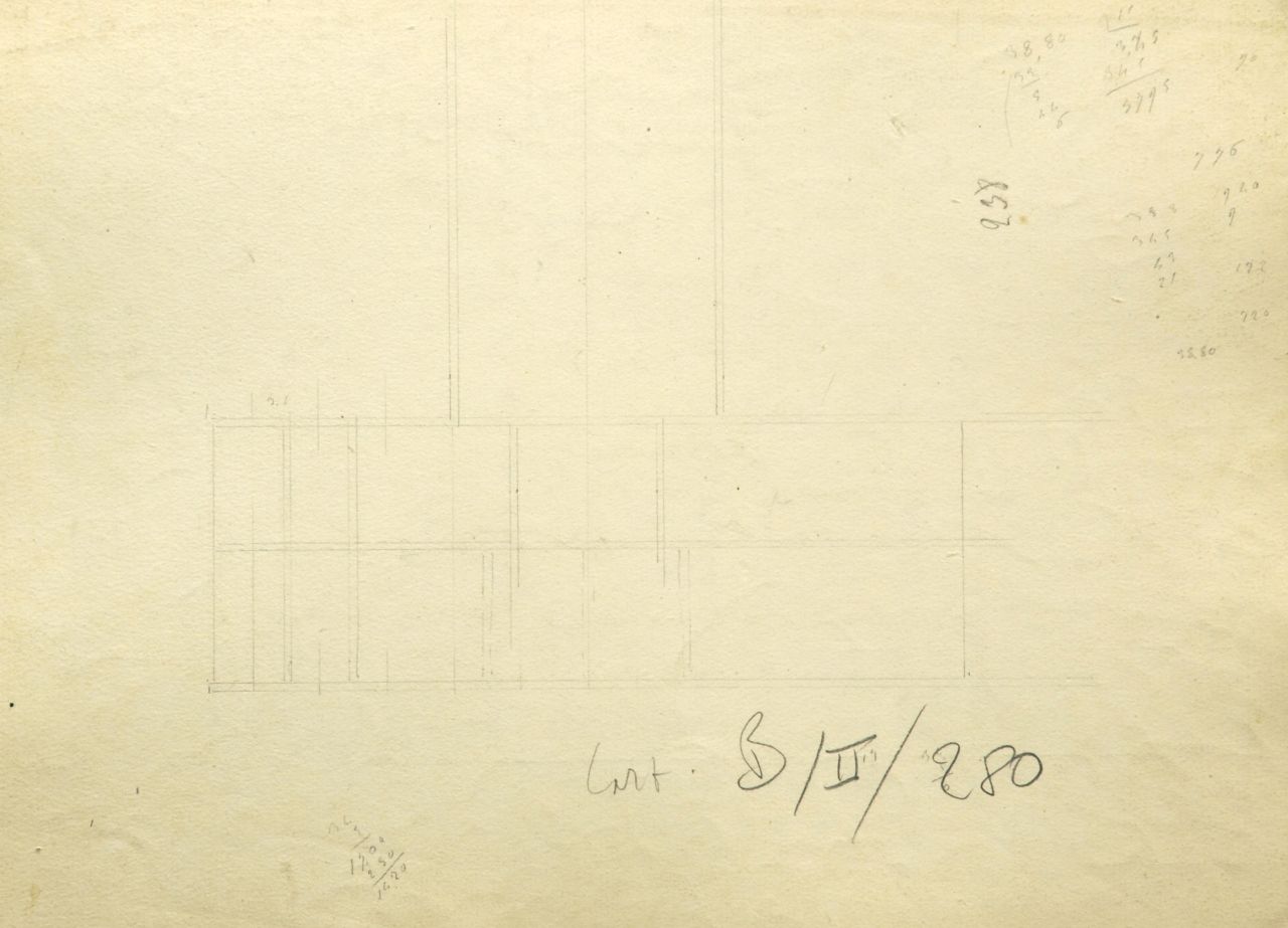 Pianta schematica di "casa da pigione" (disegno architettonico) di Promis Carlo (terzo quarto sec. XIX)