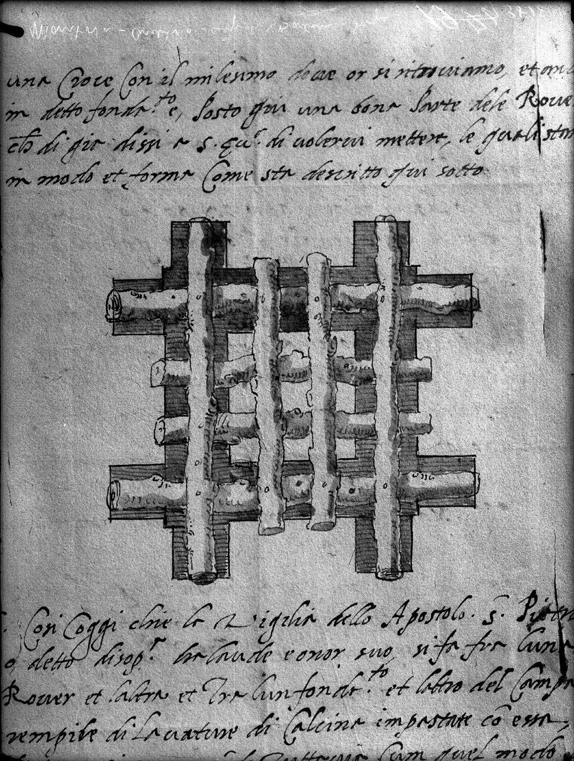 Documenti - Disegni - Pergamena - Mantova - Chiesa di Santa Barbara - Archivio di Stato (negativo) di anonimo (XX)