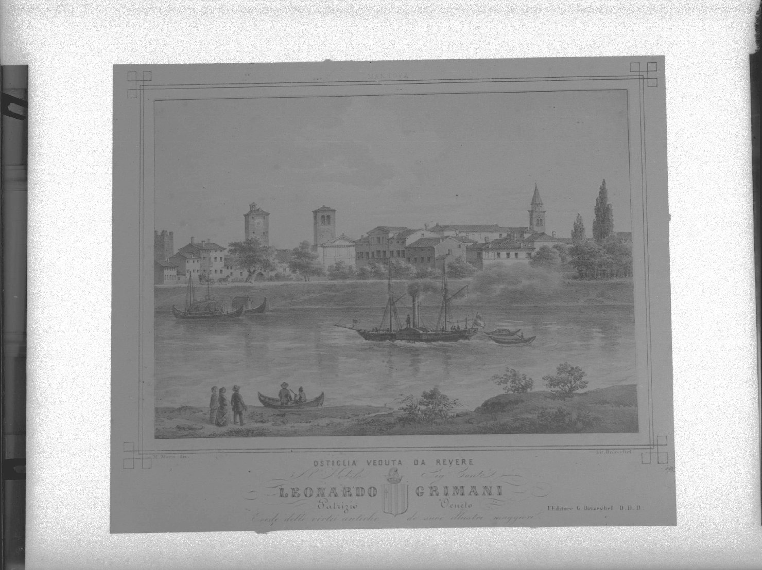 Risorgimento - Musei storici - Allestimenti - Mantova - Ostiglia - Litografia (negativo) di Moro, Marco, Bonacini (XX)
