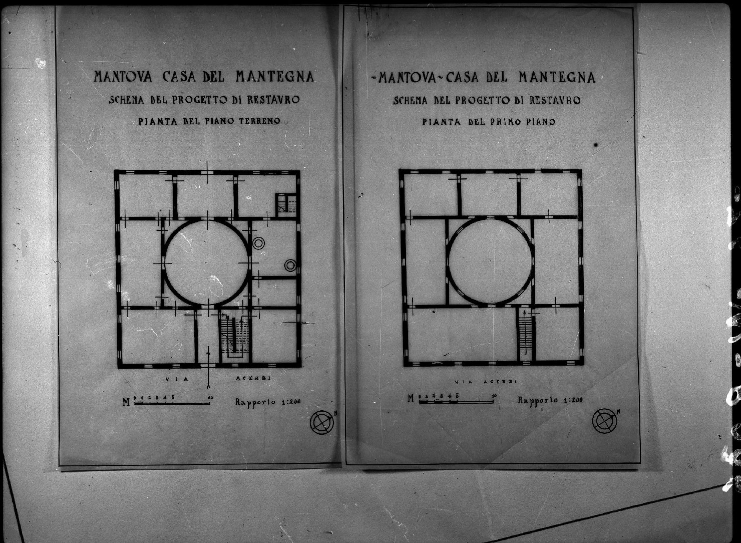 Mantova - Architetture - Restauri - Disegni (negativo) di Mantegna, Andrea, Fancelli, Luca, Anonimo (XX)