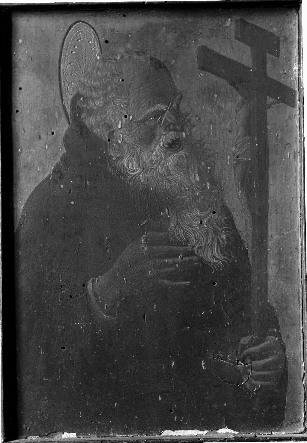 San Benedetto da Norcia - Dipinti (negativo) di Bernardo da Parenzo (Parentino) (attr), Anonimo - ambito padovano-ferrarese (XX)