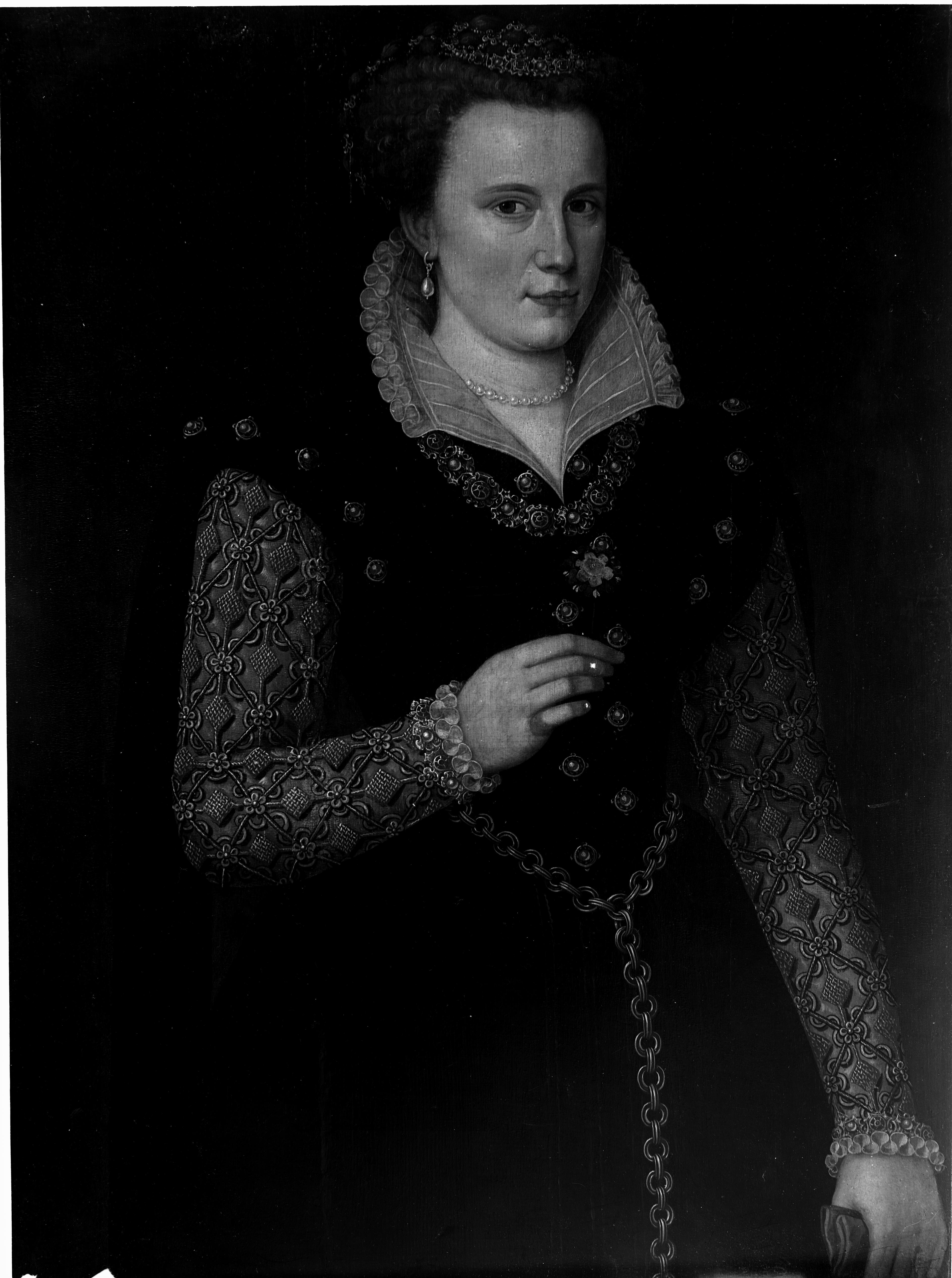 Ritratto di dama con fiore in mano - Dipinti (negativo) di Mor, Anthonis (maniera), Anonimo (XX)