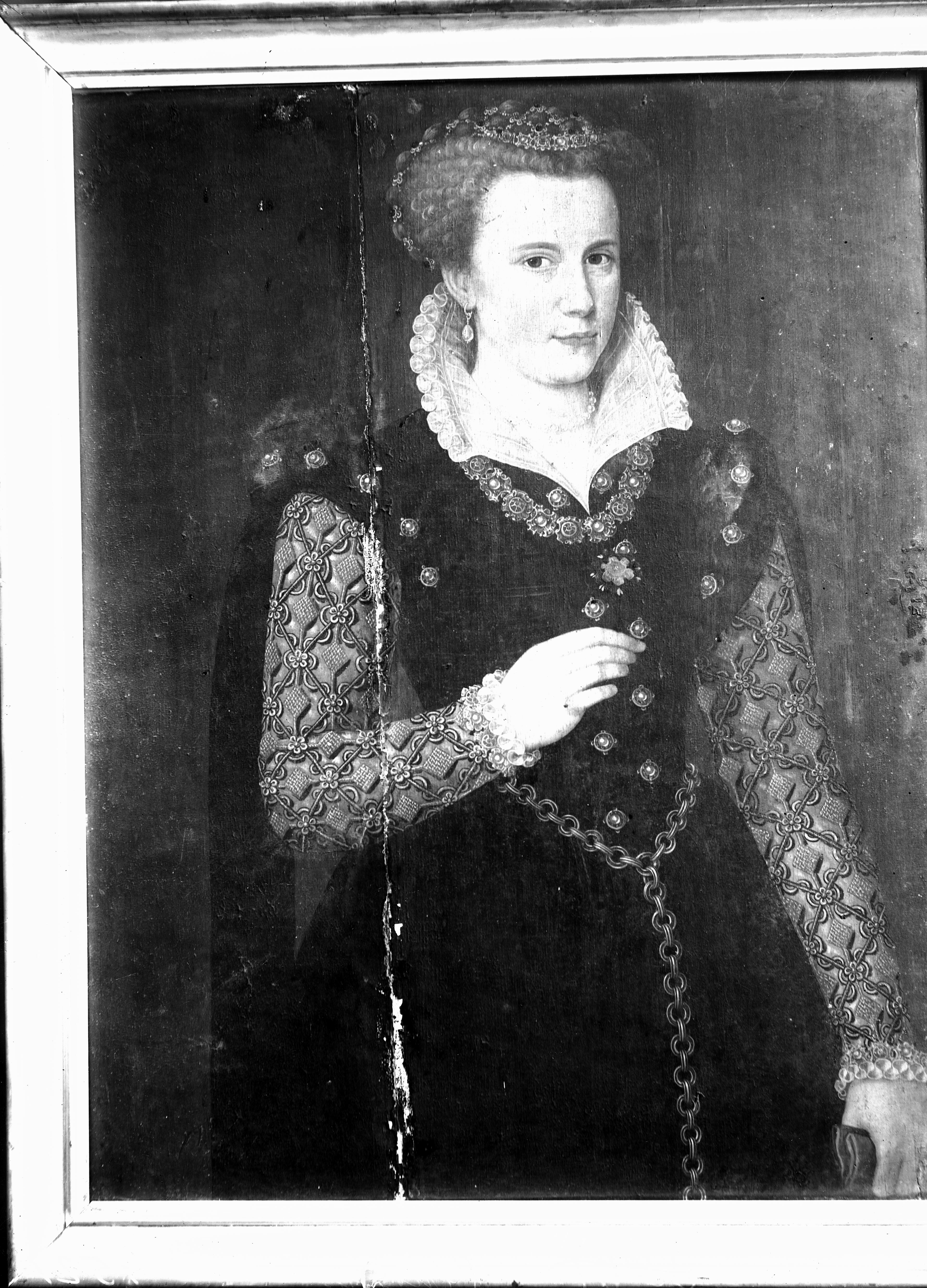 Ritratto di dama con fiore in mano - Dipinti (negativo) di Mor, Anthonis (maniera), Anonimo (XX)