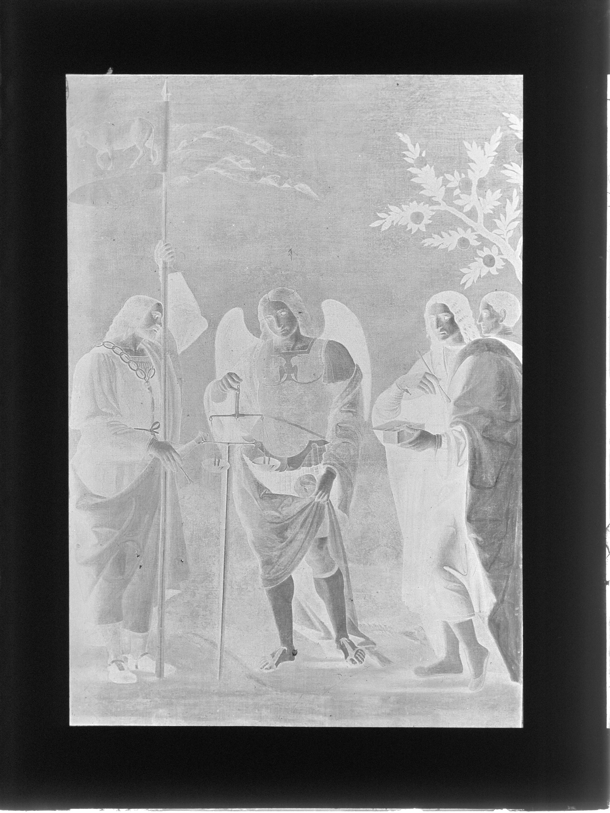 Arcangelo Michele con i santi Bovo, Cosma e Damiano - Dipinti - Esposizioni (negativo) di Caroto, Gian Francesco, Anonimo (XX)