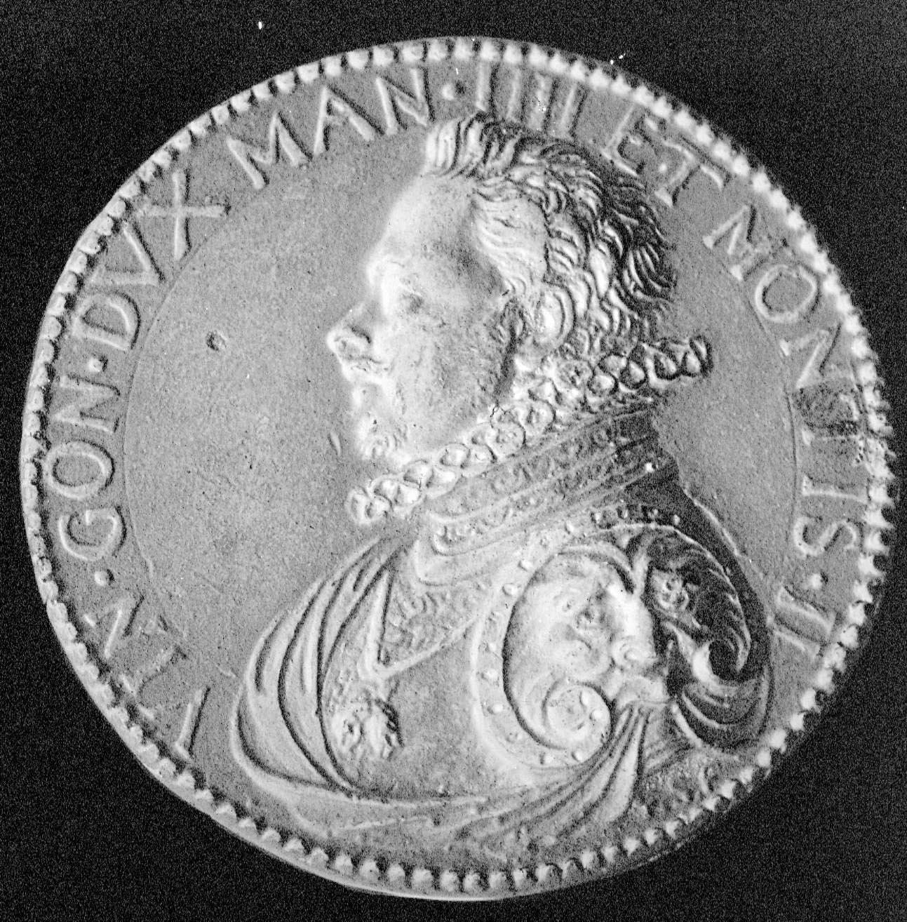 Medaglia del duca Vincenzo I Gonzaga - Esposizioni (negativo) di Anonimo (XX)