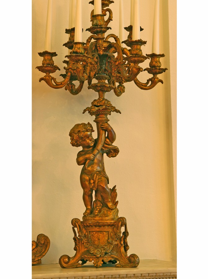 candelabro, coppia - ambito inglese (inizio sec. XIX)