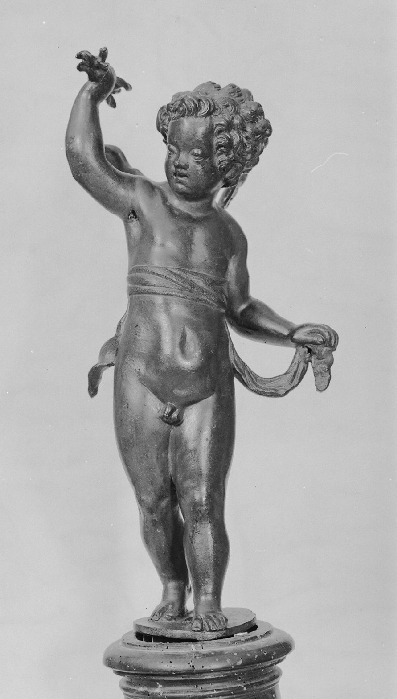 amorino con fulmini (statuetta, pendant) di Roccatagliata Niccolò (bottega) (fine/ metà secc. XVI/ XVII)