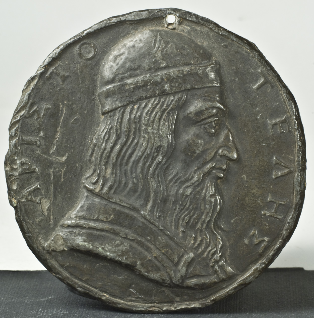 busto ritratto di Aristotele (placchetta, opera isolata) - ambito Italia centro-settentrionale (fine/ metà secc. XV/ XVI)