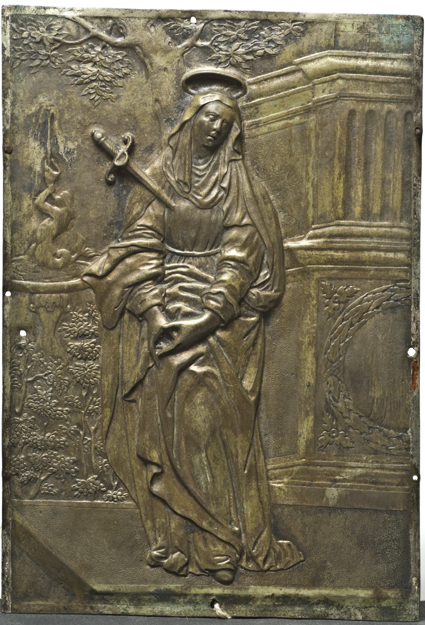Madonna Addolorata (placchetta, opera isolata) - ambito Italia settentrionale (secc. XVI/ XVII)