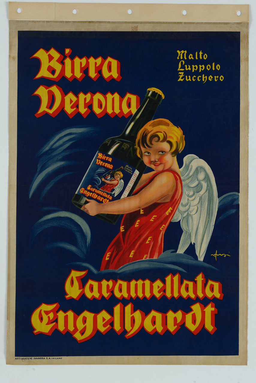 amorino con bottiglia di birra (manifesto) di Orsi Italo (secondo quarto sec. XX)