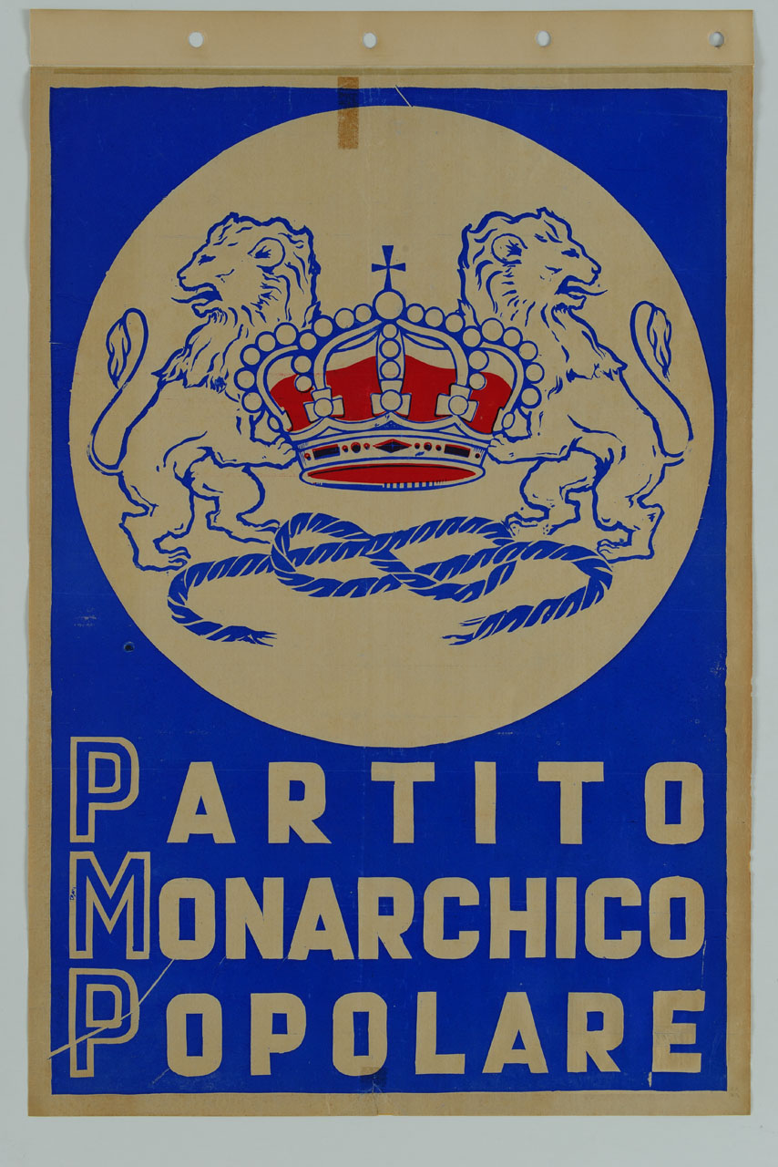 simbolo del Partito Monarchico Popolare (manifesto) - ambito italiano (sec. XX)