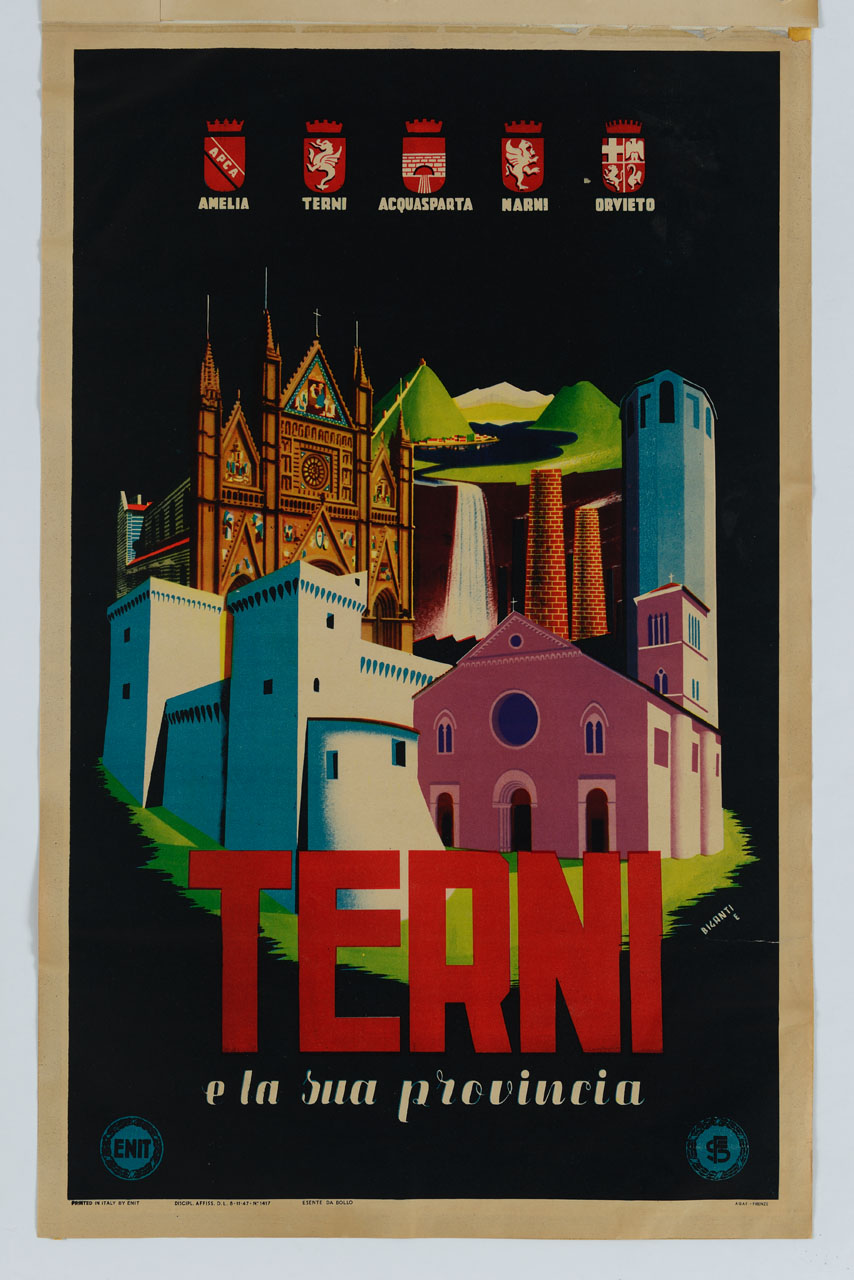 vedute di Terni e la sua provincia (manifesto) di Biganti Edmondo (sec. XX)
