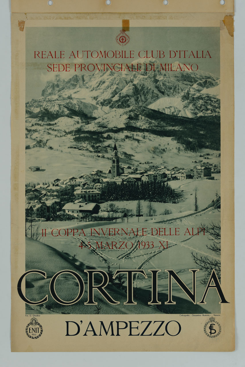 veduta di Cortina d'Ampezzo (manifesto) di Ghedina Giuseppe (sec. XX)