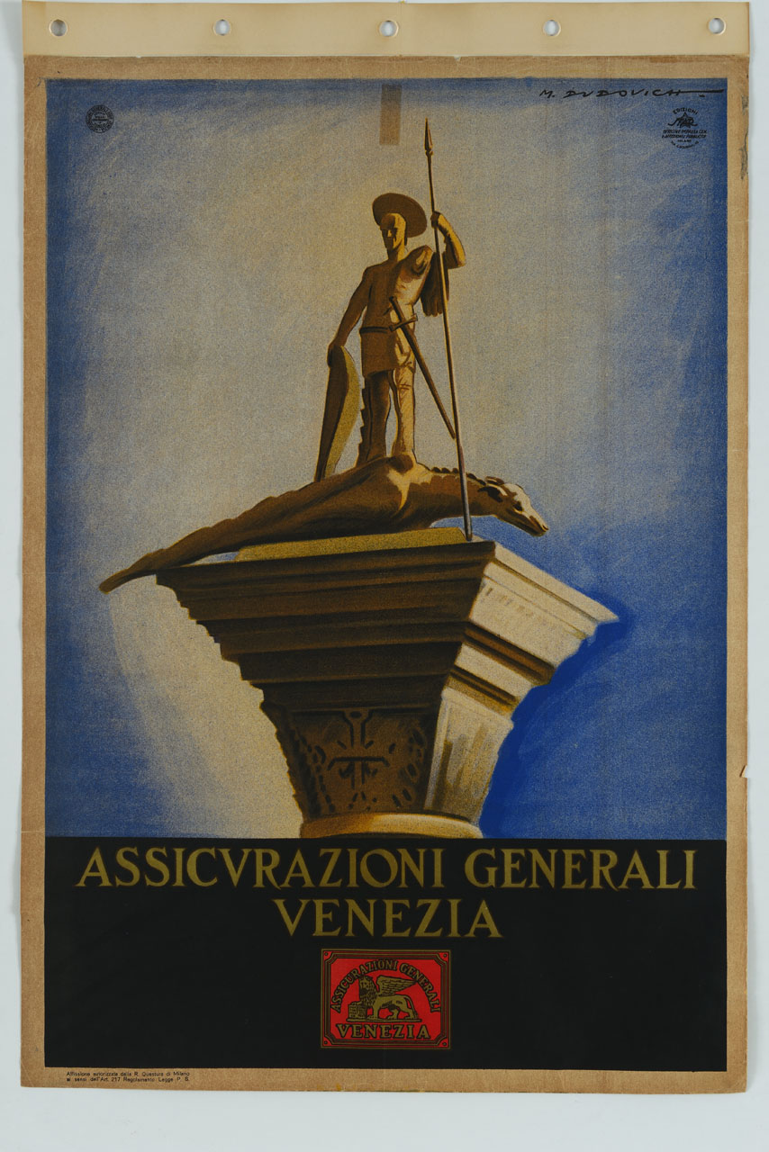 colonna di San Todaro nella piazzetta di San Marco (manifesto) di Dudovich Marcello (sec. XX)