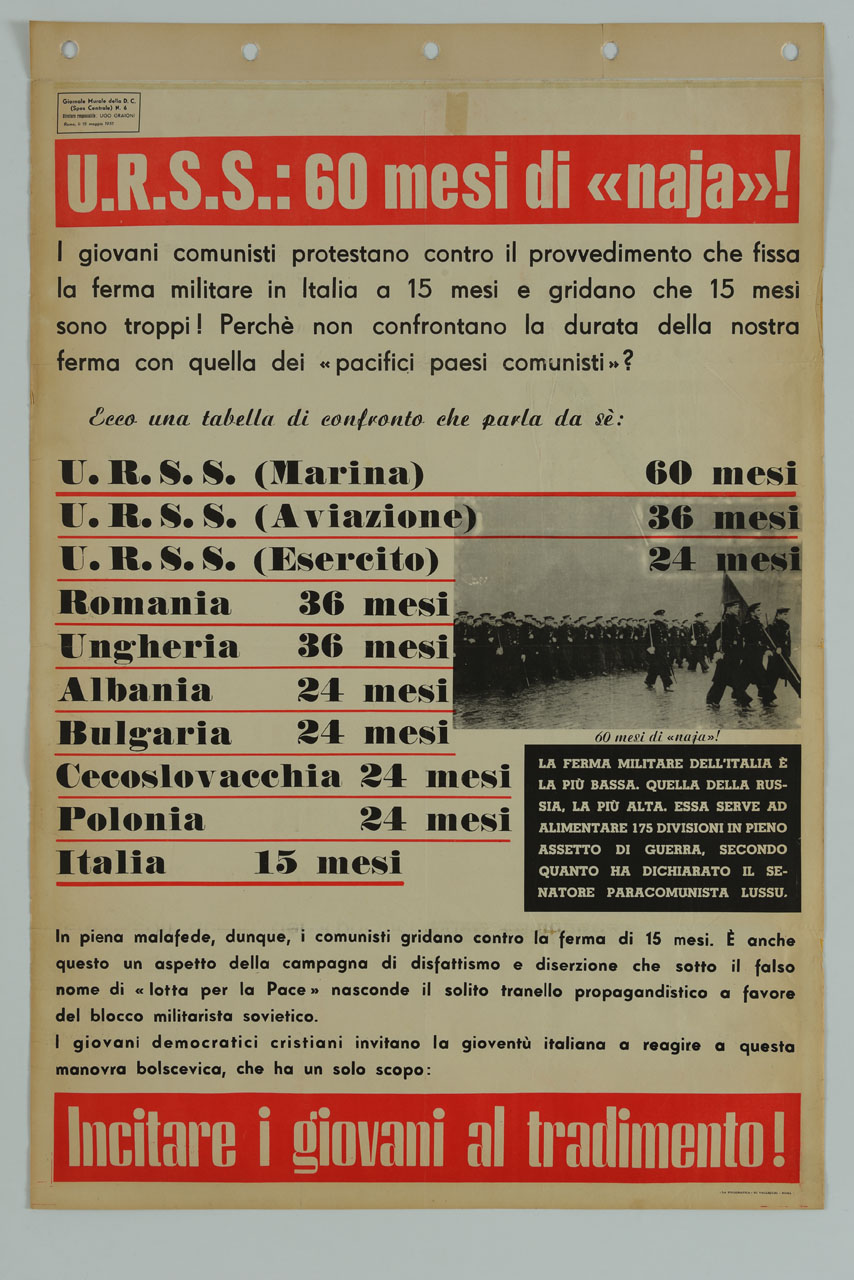 giornale murale con immagine di soldati russi (manifesto) - ambito italiano (sec. XX)